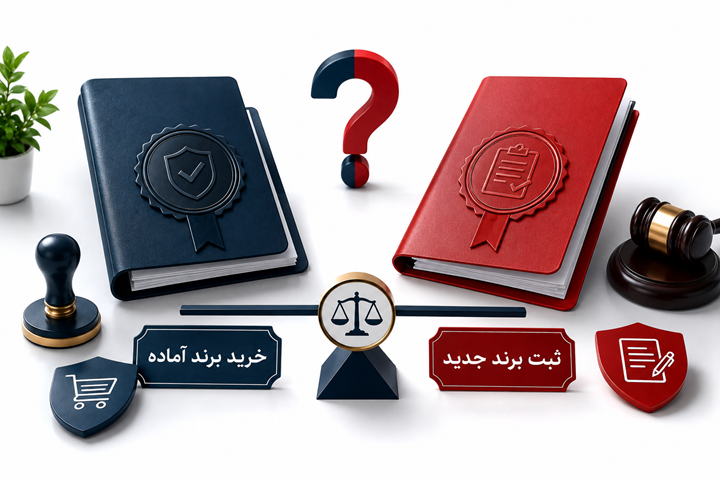 خرید برند آماده بهتر است یا ثبت برند؟ | مقایسه کامل مزایا، معایب و هزینه‌ها (۱۴۰۵)